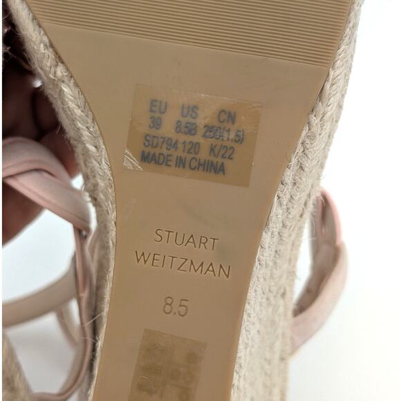 Stuart Weitzman Twist Espadrille Platform Wedge Sandal Rosewater Size US8.5 EU39 - Picture 9 of 9